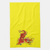 Magnificant Red Imperial Dragon Kitchen Towel Theedoek (Verticaal)