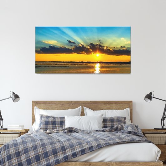 Magnificant Sun Ray Sky Canvas Afdruk (Insitu (Slaapkamer))
