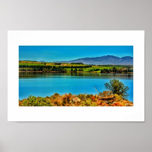 Magnificant Zuid-Afrikaans Landschap Blauw Poster (Voorkant)