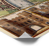 Magnificante 17e-eeuwse kaart van Londen Engeland Poster (Hoek)