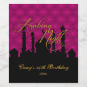 Magnificante magenta, Arabische Nacht Wijn Etiket (Enkel label)