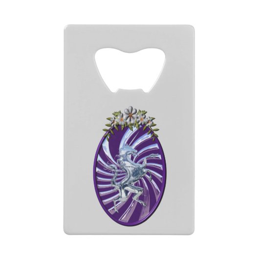 Magnificante mythische Unicorn Creditkaart Flessenopener (Voorkant)