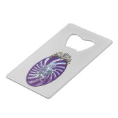 Magnificante mythische Unicorn Creditkaart Flessenopener (Voorkant Gekanteld)