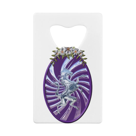 Magnificante mythische Unicorn Creditkaart Flessenopener (Achterkant)