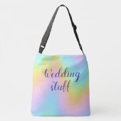 Magnificante pasteelregenboog "Wedding Stuff" Crossbody Tas (Achterkant)