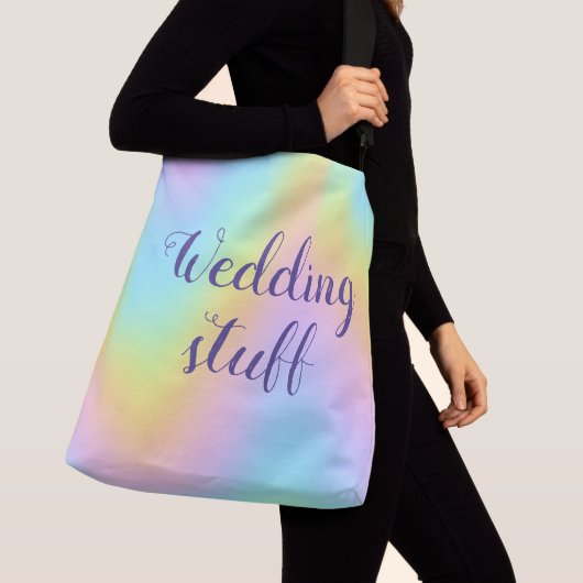 Magnificante pasteelregenboog "Wedding Stuff" Crossbody Tas (Dichtbij)