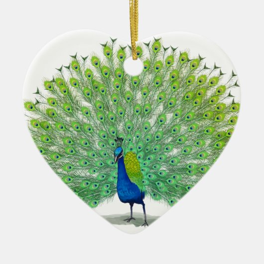 Magnificante Peacock Art Keramisch Ornament (Voorkant)