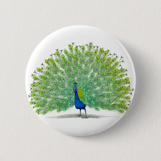 Magnificante Peacock Art Ronde Button 5,7 Cm (Voorkant)