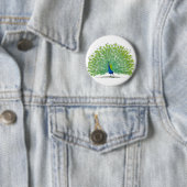 Magnificante Peacock Art Ronde Button 5,7 Cm (In situ)