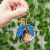 Magnificante Red-Tailed Hawk in de zon Sleutelhanger (Hand)