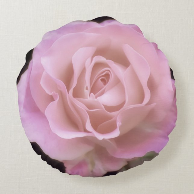 Magnificante roze Rose Rond Kussen (Achterkant)
