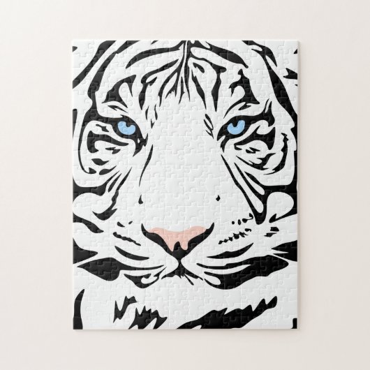 Magnificante witte tijger | Grote katten Legpuzzel (Verticaal)