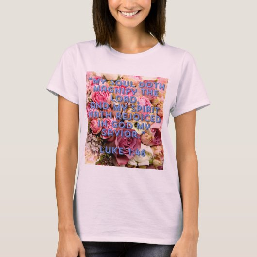 Magnificat Lukas 1:46 T-shirt (Voorkant)