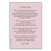 Magnificat Prayer Kaart, Canticle of Mary Kaart (Achterkant)