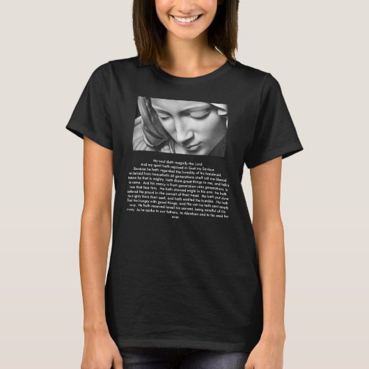 Magnificat van de Heilige Maagd Maria T-shirt (Voorkant)