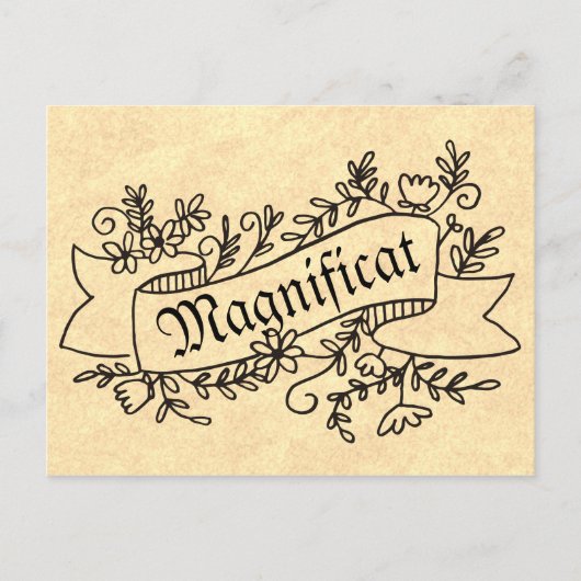 Magnificat Virgin Mary Hymn van Popgeheven Briefkaart (Voorkant)