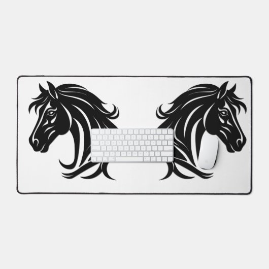 Magnificent Black Horse Head   Bureaumat (Keyboard & Muis)