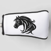 Magnificent Black Horse Head   Golfheadcover (Voorkant)