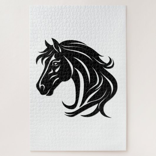 Magnificent Black Horse Head Legpuzzel (Verticaal)