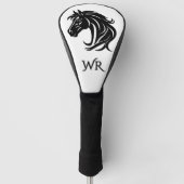 Magnificent Black Horse Head  Personal Initials Golfheadcover (Voorkant)