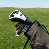 Magnificent Black Horse Head  Personal Initials Golfheadcover (Insitu)