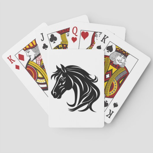 Magnificent Black Horse Head   Pokerkaarten (Achterkant)
