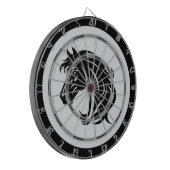 Magnificent Black Horse Head Regulation Board Dartbord (Voorkant Links)