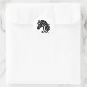 Magnificent Black Horse Head Ronde Sticker (Tas)