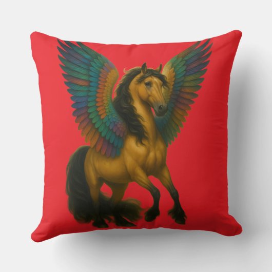 Magnificent Horse With Spectacular Wings Kussen (Achterkant)