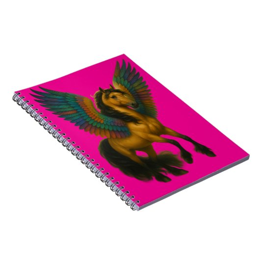 Magnificent Horse With Wings Spiral Photo Notebook Notitieboek (Rechterzijde)