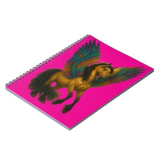 Magnificent Horse With Wings Spiral Photo Notebook Notitieboek (Linkerzijde)
