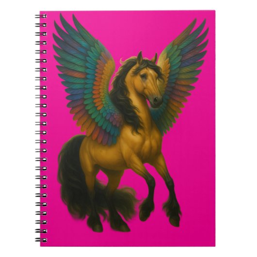 Magnificent Horse With Wings Spiral Photo Notebook Notitieboek (Voorkant)