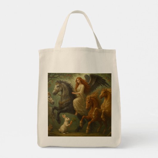 Magnificent Horses and Angel Tote Bag (Achterkant)