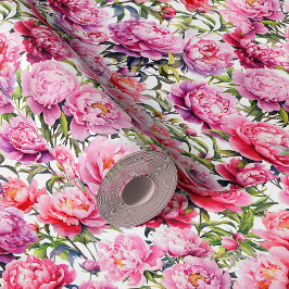 Magnificent Love Peonies op Snowy White Behang