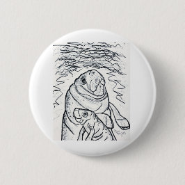 Magnificent Manatee Ronde Button 5,7 Cm
