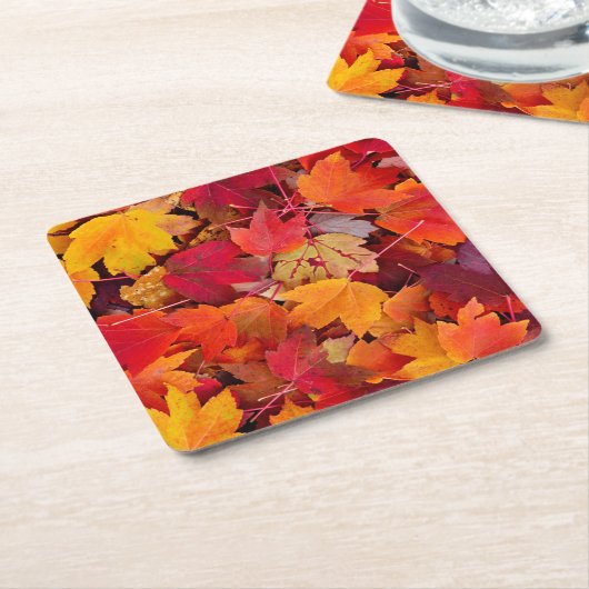 Magnificent Maple Leaves Kartonnen Onderzetters (Schuin)