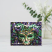 💜 Magnificent Mardi Gras Briefkaart (Staand voorkant)