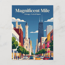 Magnificent Mile Illinois Briefkaart