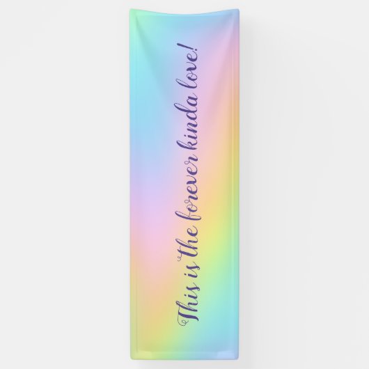 Magnificent Pastel Rainbow Wedding "Forever Love" Spandoek (Verticaal)