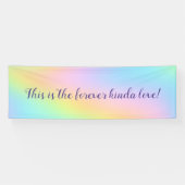 Magnificent Pastel Rainbow Wedding "Forever Love" Spandoek (Horizontaal)