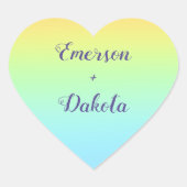 Magnificent Pastel Rainbow Wedding Hart Sticker (Voorkant)