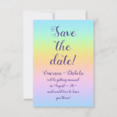 Magnificent Pastel Rainbow Wedding Save The Date (Voorkant)