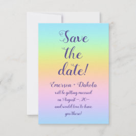 Magnificent Pastel Rainbow Wedding Save The Date