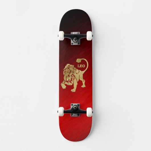 Magnificent Red Leo Zodiac Persoonlijk Skateboard (Voorkant)