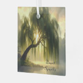 Magnificent weeping willow by a pond, custom glas ornament (Voorkant links)