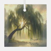 Magnificent weeping willow by a pond, custom glas ornament (Voorkant)