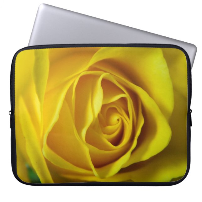Magnifiek geel rozenmacroafbeelding laptop sleeve (Voorkant)