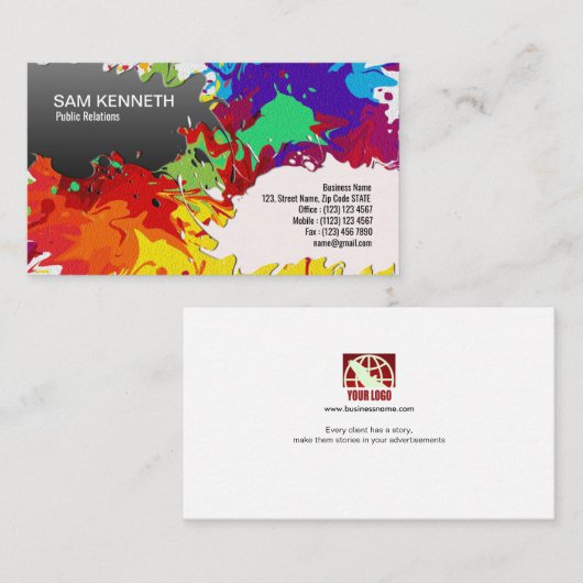 Magnifiek Visitekaartje voor kleurenplasma met mod (Voorkant / Achterkant)