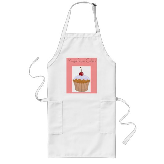 Magnifique Cakes Apron Lang Schort (Voorkant)