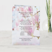 Magnolia 5-foto vouwuitvaartprogramma (Achterkant)